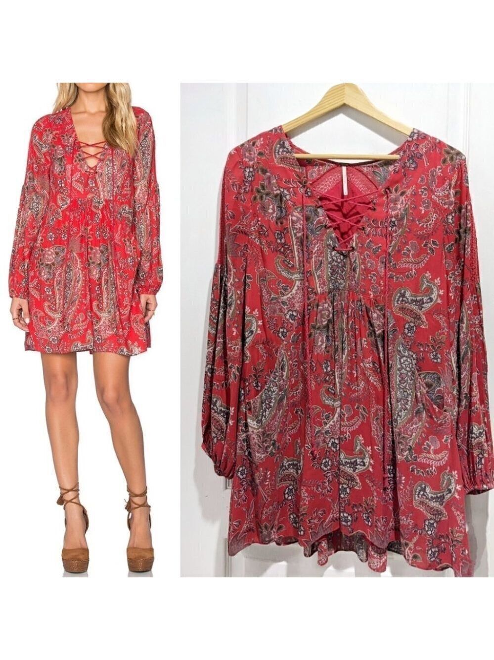 Free People | Rain or Shine Printed Dress in Poppy
